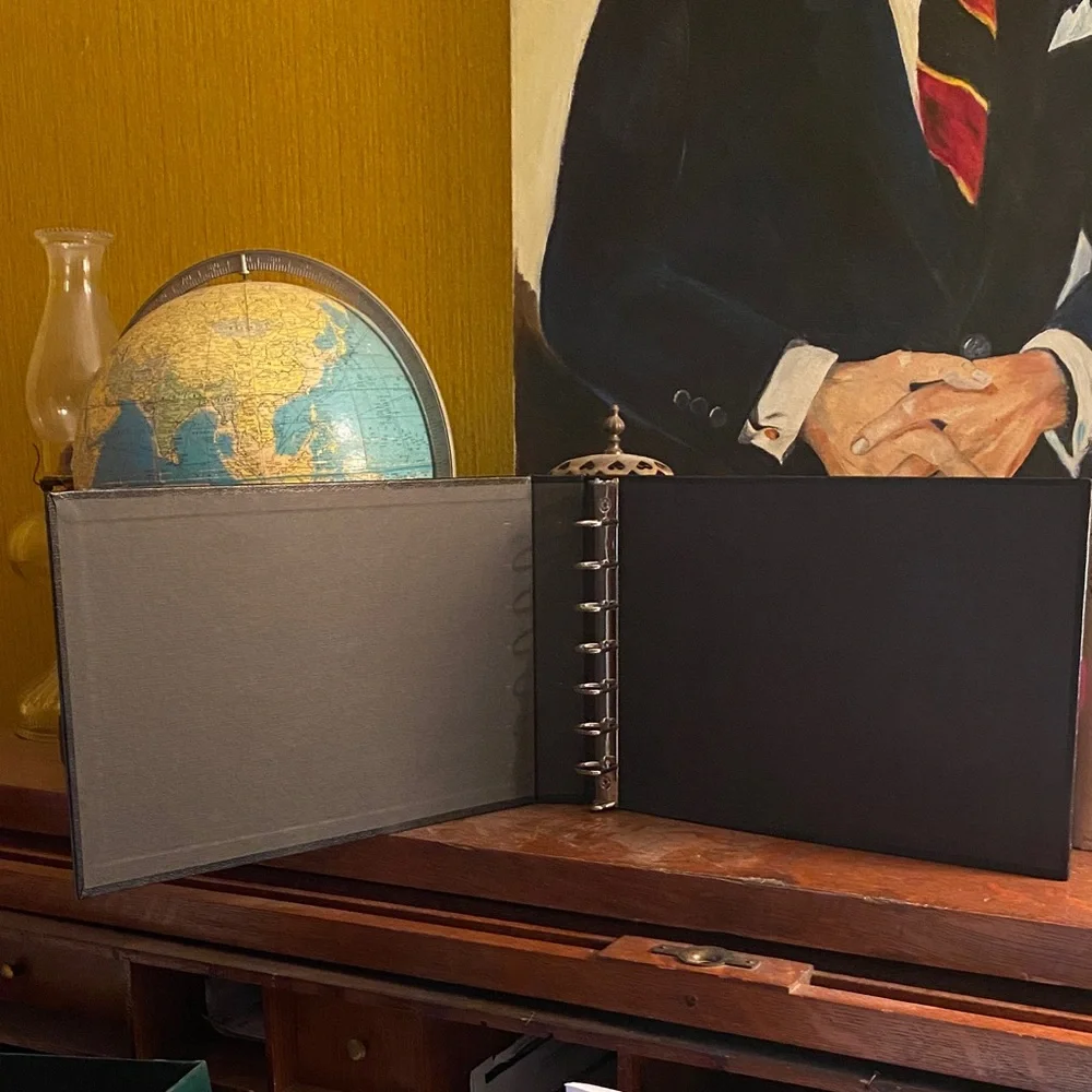 Business Black Leather Portfolio 3 Ringed Binder $$